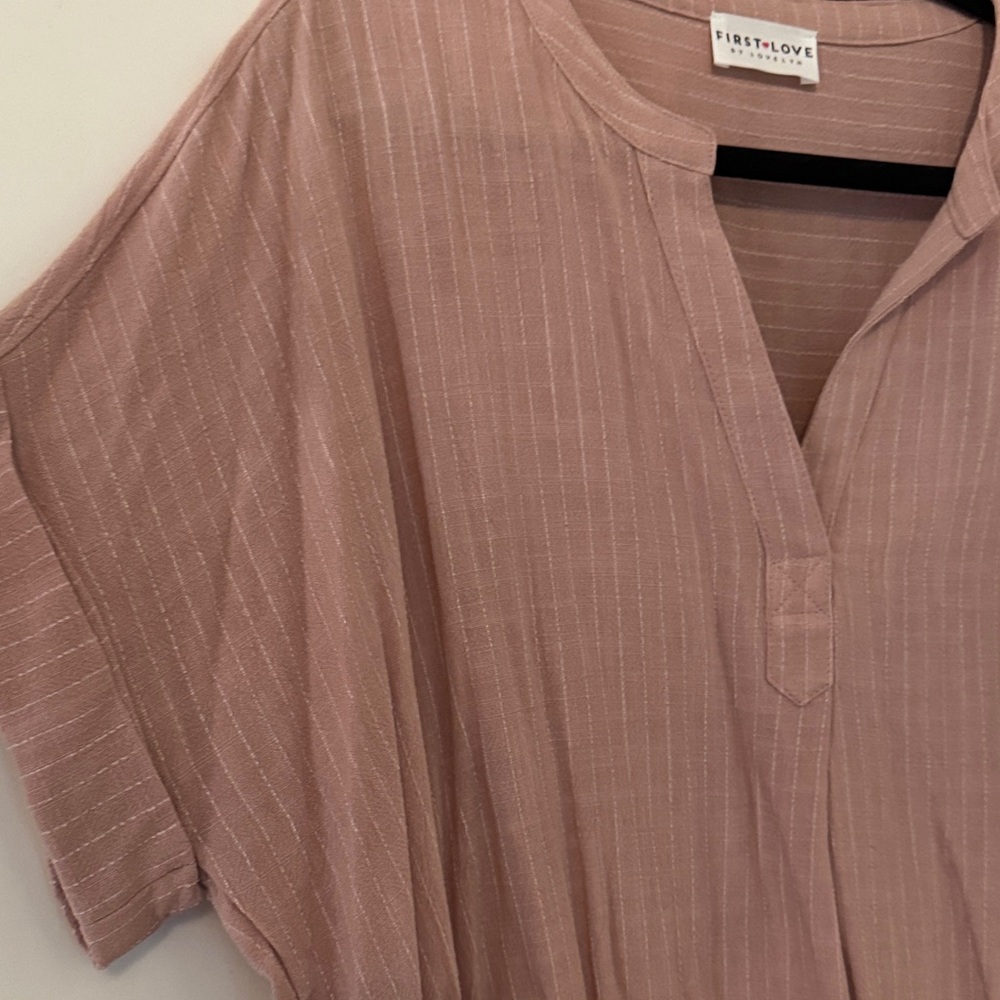 First Love Women's Blush Striped Blouse - Picture 3 of 3